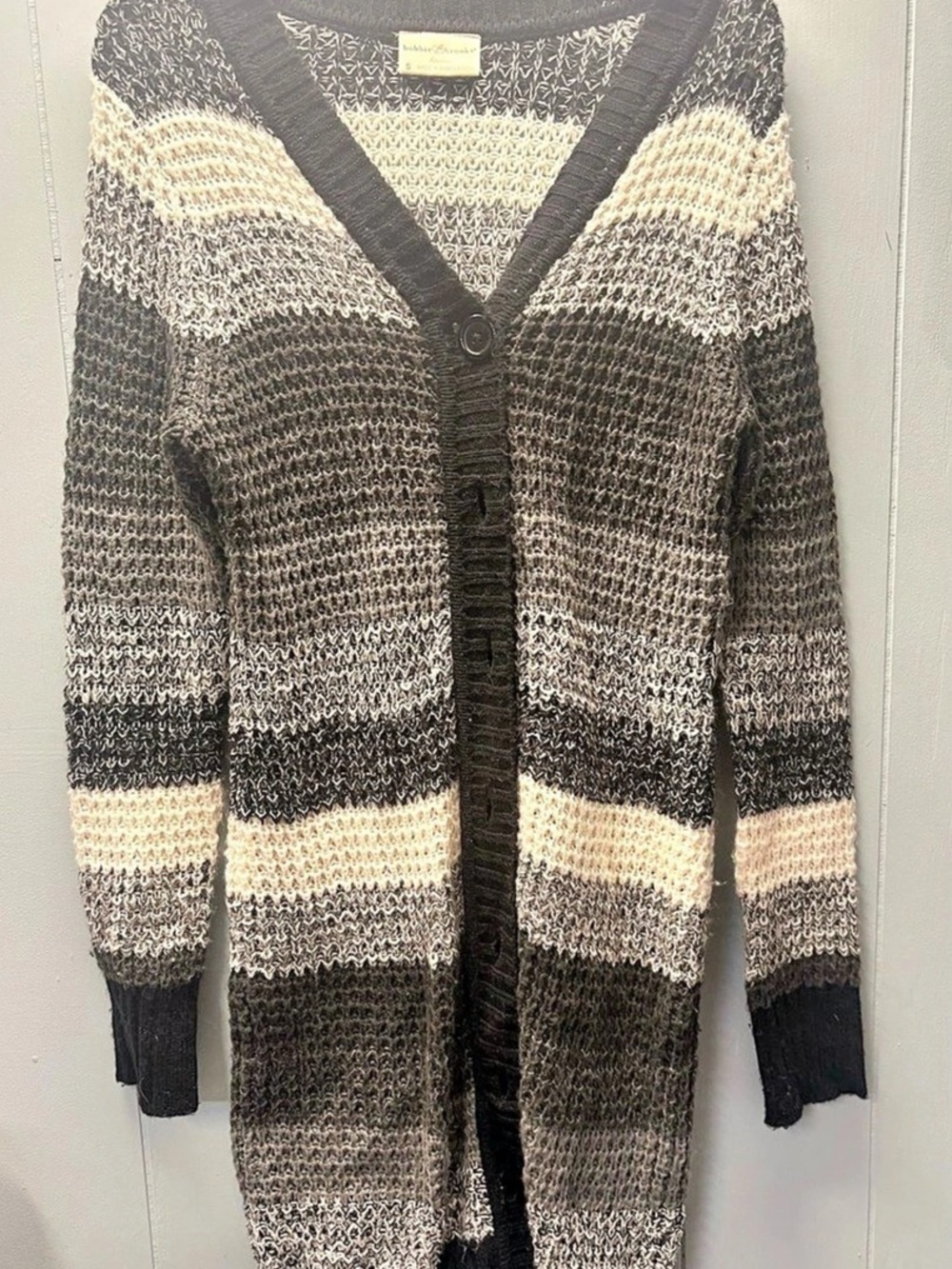 bobbie brooks Striped Cardigan in Black & White Size Small